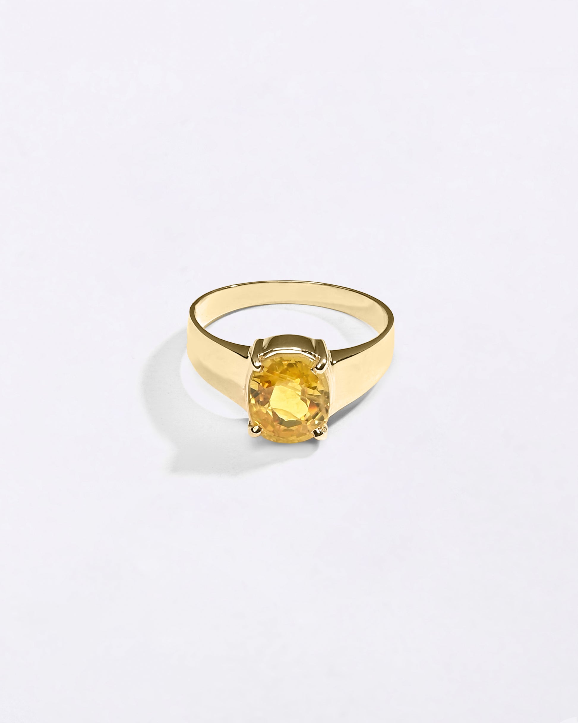 Royal Yellow Sapphire Gemstone Ring In Gold from Myra Gems
