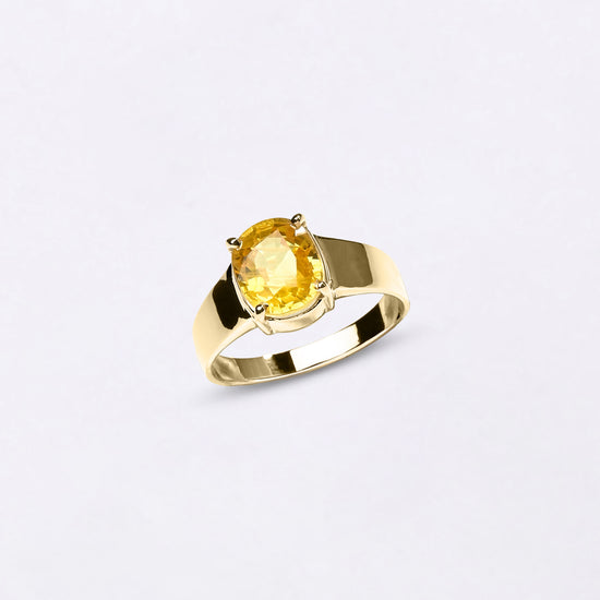 Royal Yellow Sapphire Gemstone Ring In Gold from Myra Gems