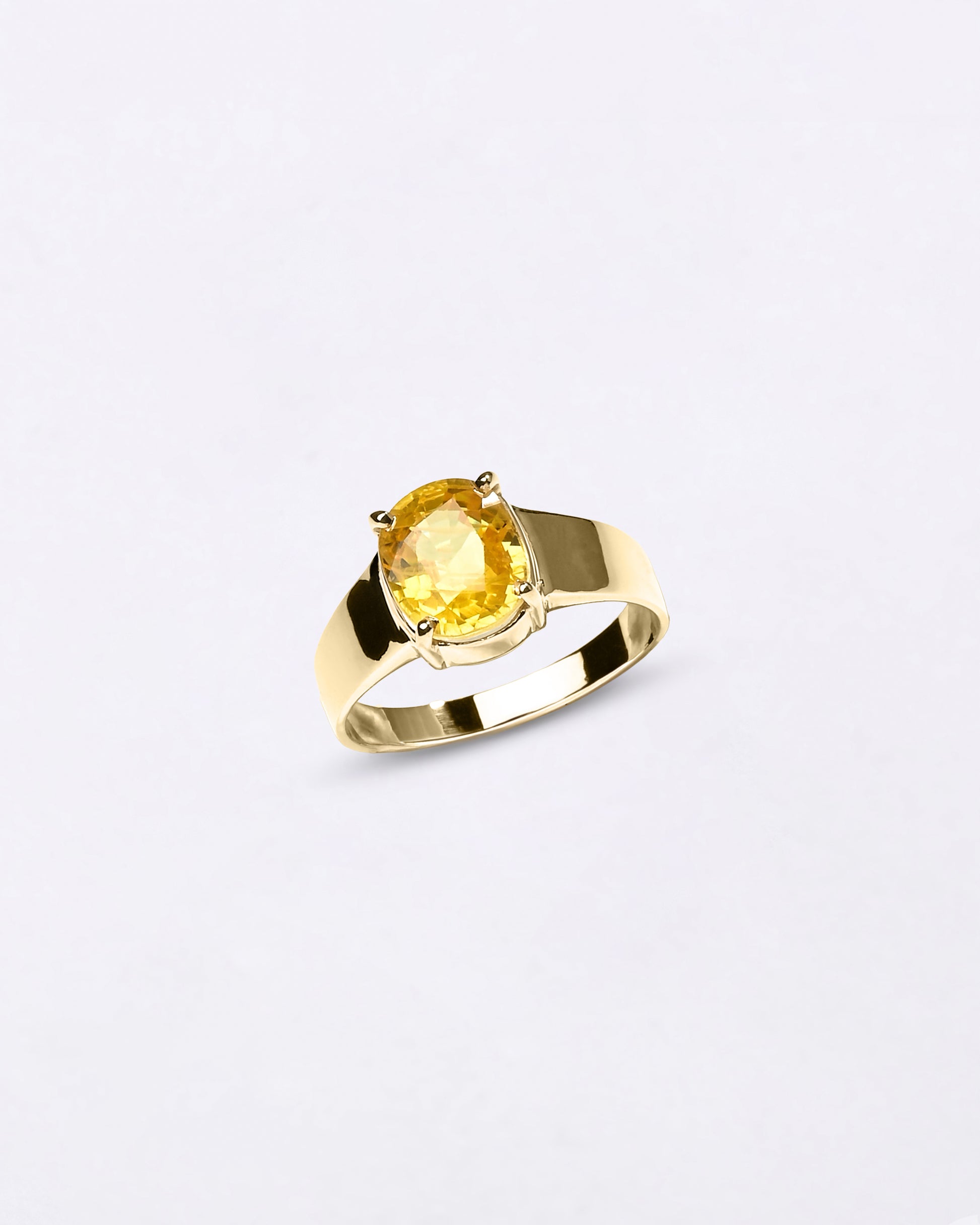 Royal Yellow Sapphire Gemstone Ring In Gold from Myra Gems