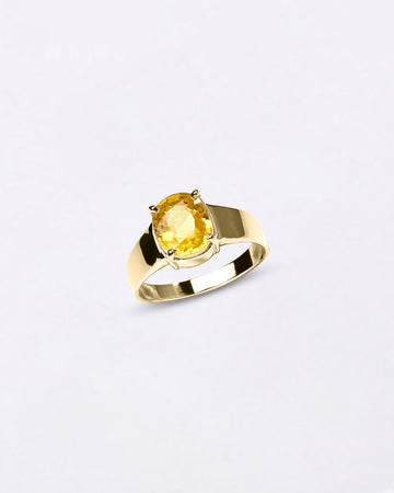 Royal Yellow Sapphire Gemstone Ring In Gold from Myra Gems