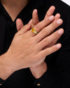 Swastik Yellow Sapphire Ring In 18K Gold from Myra Gems
