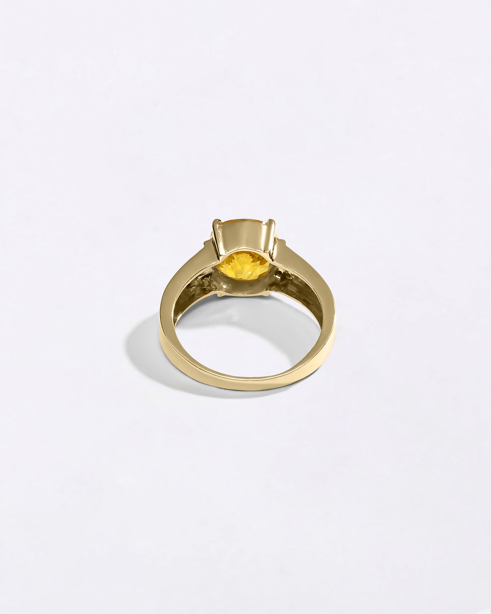 Cushion Cut Pukhraj Ring in 18K Gold from Myra Gems