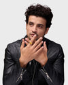 Cushion Cut Pukhraj Ring in 18K Gold from Myra Gems