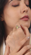 Modern Yellow Sapphire (Pukhraj) Ring in 925 Sterling Silver - Shakti