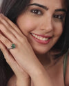 Bliss Emerald (Panna) Ring in 925 Sterling Silver - Urja