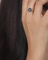 Minimalist Blue Sapphire (Neelam) Ring in 925 Sterling Silver - Urja