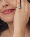 Grace Emerald (Panna) Ring in 925 Sterling Silver - Shakti