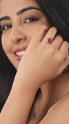 Elegant Ruby (Manik) Ring in 925 Sterling Silver - Shakti