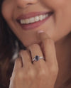 Charming Blue Sapphire (Neelam) Ring in 925 Sterling Silver - Urja