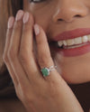 Sleek Emerald (Panna) Ring in 925 Sterling Silver - Urja