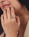 Radiant Yellow Sapphire (Pukhraj) Ring in 925 Sterling Silver - Shakti