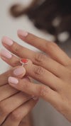 Minimalist Coral (Moonga) Ring in 925 Sterling Silver - Shakti