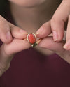 Modern Coral (Moonga) Ring in Gold - Shakti