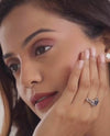 Vedic Blue Sapphire (Neelam) Ring in 925 Sterling Silver - Urja