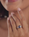 Promise Blue Sapphire (Neelam) Ring in 925 Sterling Silver - Urja
