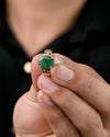 Swastik Emerald (Panna) Ring in Gold - Urja