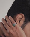 Unique Emerald (Panna) Ring in 925 Sterling Silver - Urja