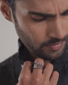 Statement Navratna (Navgrah) Ring in 925 Sterling Silver
