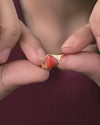 Sacred Coral (Moonga) Ring in Gold - Triangular Delta