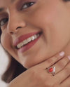 Serene Coral (Moonga) Ring in 925 Sterling Silver - Shakti