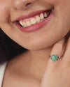 Glorious Emerald (Panna) Ring in 925 Sterling Silver - Urja