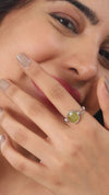 Sleek Yellow Sapphire (Pukhraj) Ring in 925 Sterling Silver - Shakti