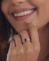 Charming Blue Sapphire (Neelam) Ring in 925 Sterling Silver - Urja
