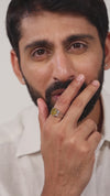 Statement Yellow Sapphire (Pukhraj) Ring in 925 Sterling Silver - Nexa