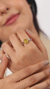 Grace Yellow Sapphire (Pukhraj) Ring in 925 Sterling Silver - Urja