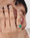 Charming Emerald (Panna) Ring in 925 Sterling Silver - Urja