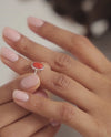 Minimalist Coral (Moonga) Ring in 925 Sterling Silver - Shakti