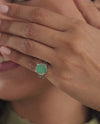 Victorian Emerald (Panna) Ring in 925 Sterling Silver - Urja
