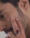 Imperial Garnet (Gomed) Ring in 925 Sterling Silver - Astra