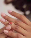 Minimalist Coral (Moonga) Ring in 925 Sterling Silver - Shakti