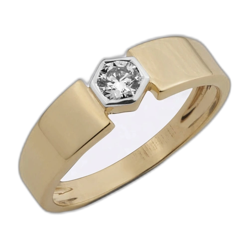 Hexagon Diamond Ring in Gold